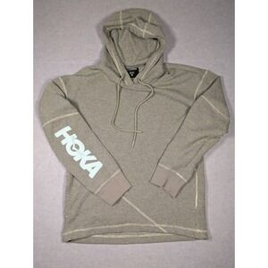 Hoka One One‎ Hoodie Men XS Grey Logo Sleeve U All Day Pullover Excellent